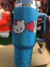 40oz Rhinestones Kitty Cat Tumbler