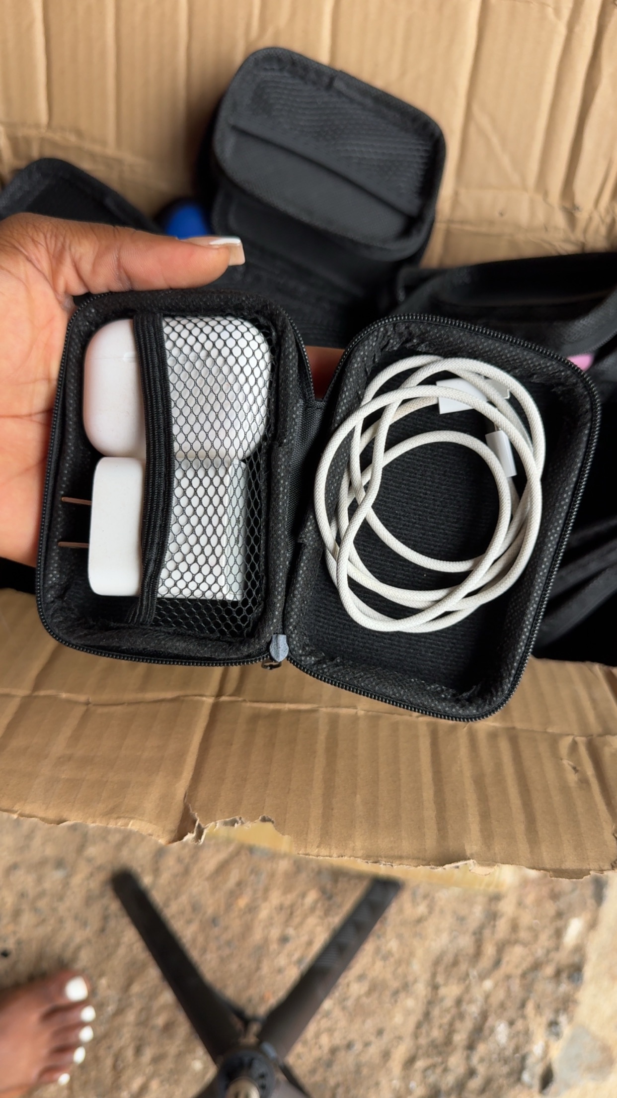 (Orange Color) Charger Storage Bag - Image 2