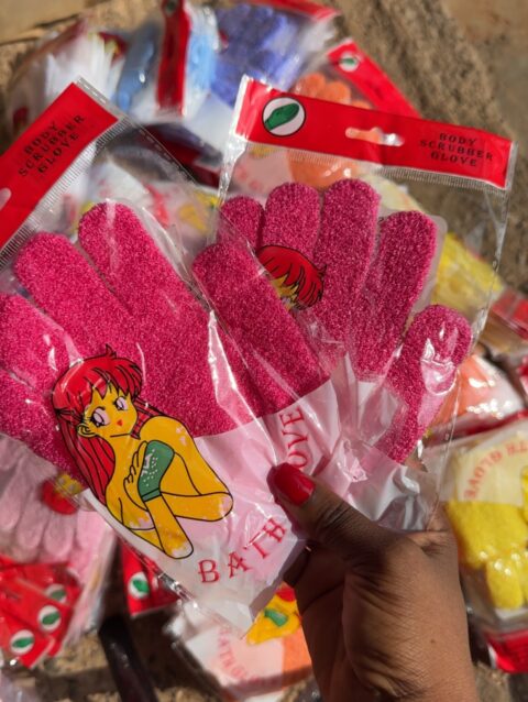 Pink Exfoliating Gloves