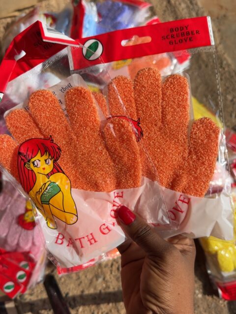 Orange Exfoliating Gloves