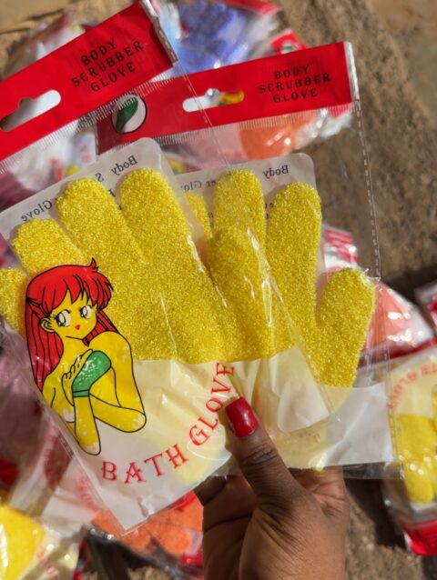 Yellow Exfoliating Gloves