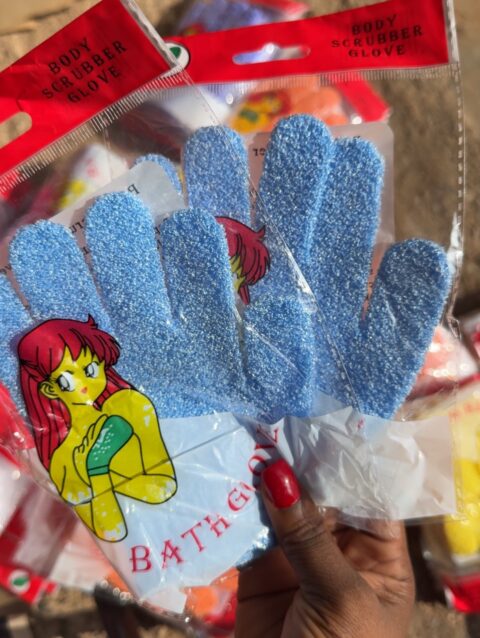 Sky Blue Exfoliating Gloves