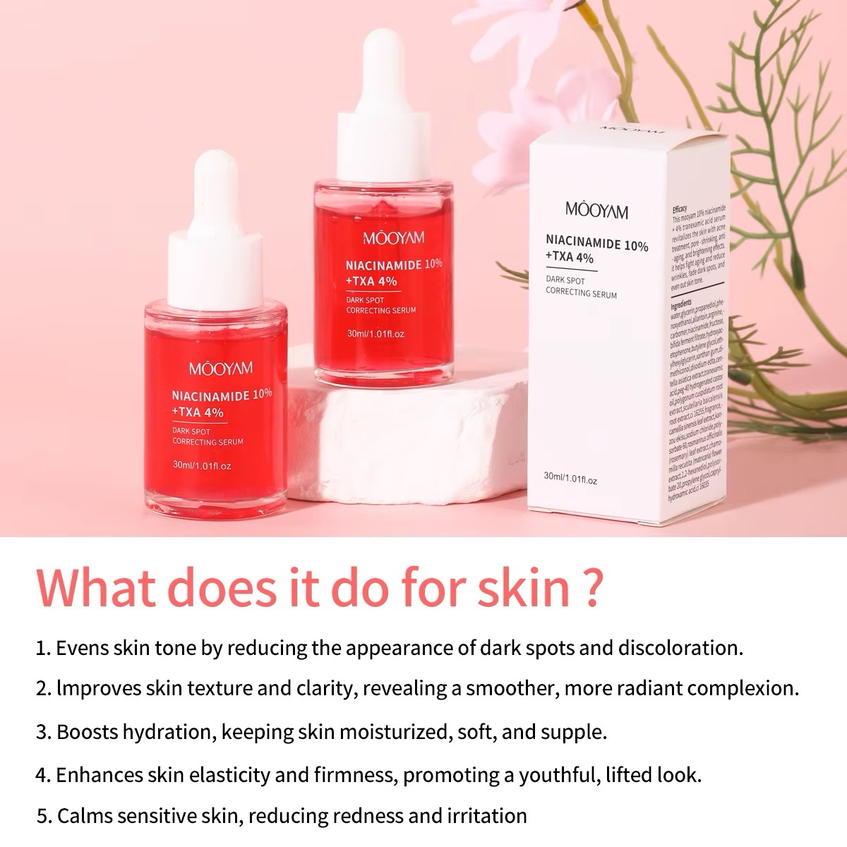 MÔOYAM Niacinamide 10% + TXA 4% Dark Spot Correcting Serum — 30ml - Image 2