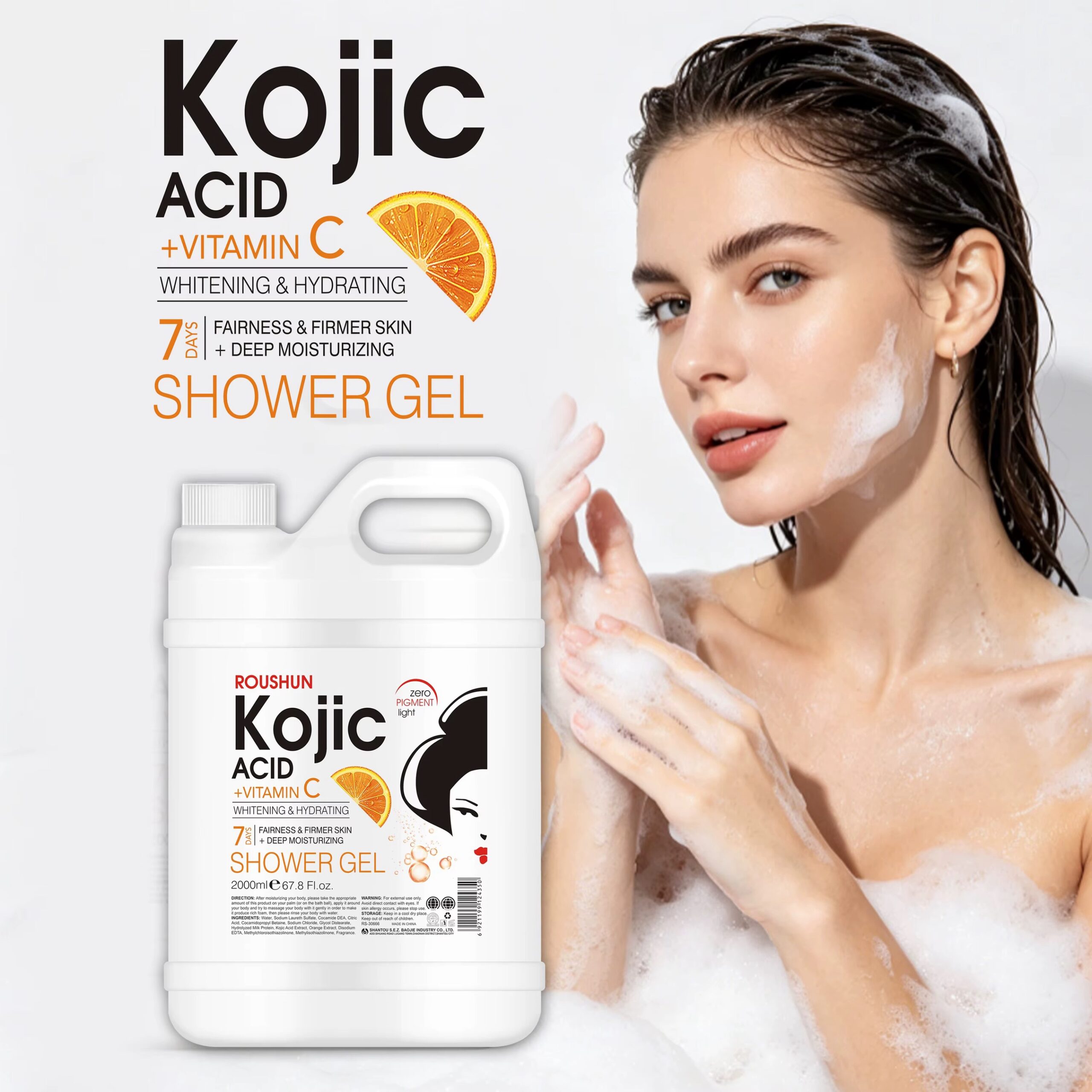 ROUSHUN Kojic Acid + Vitamin C Shower Gel 2000ml